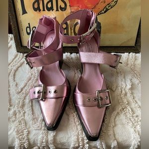 Jeffrey Campbell for Free People Hendrix Heels in Light Pink Metallic Size 9